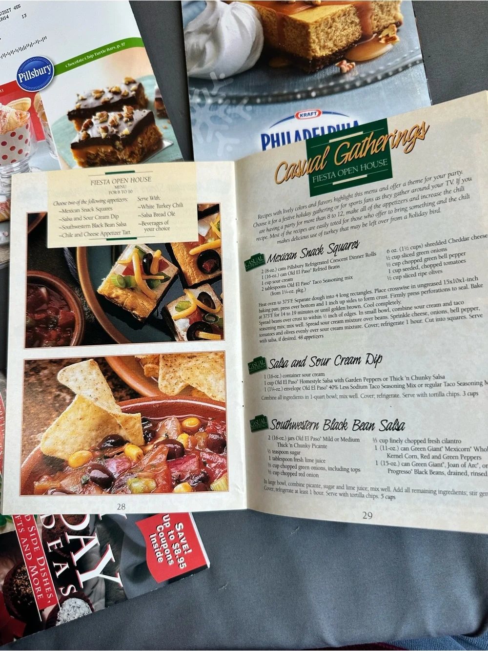 Vintage Holiday Recipe Booklet Lot Kraft Pillsbury Philadelphia Halloween Xmas